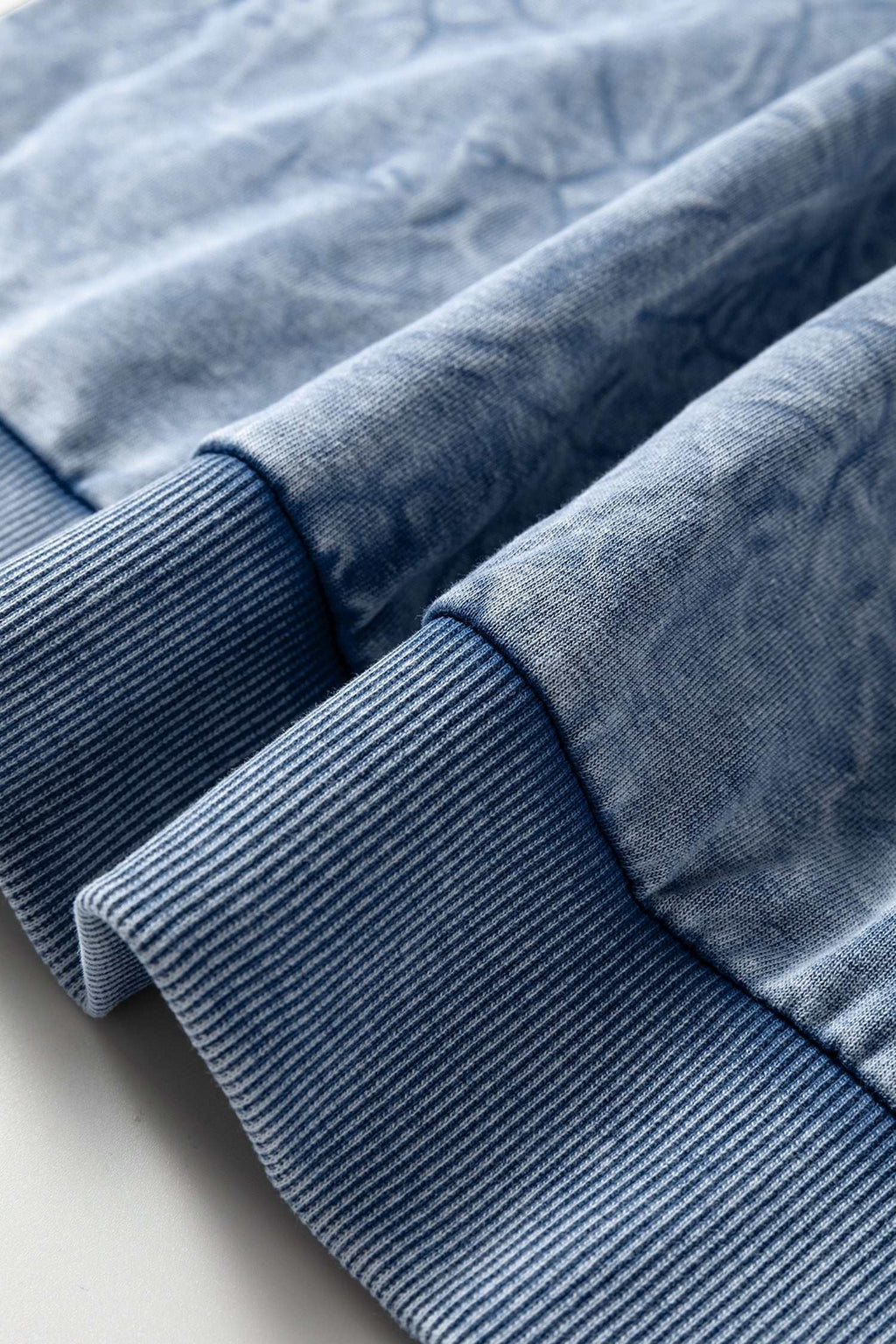 Sea Green saved by grace Letter Embroidery Mineral Wash Loose Sweatshirt