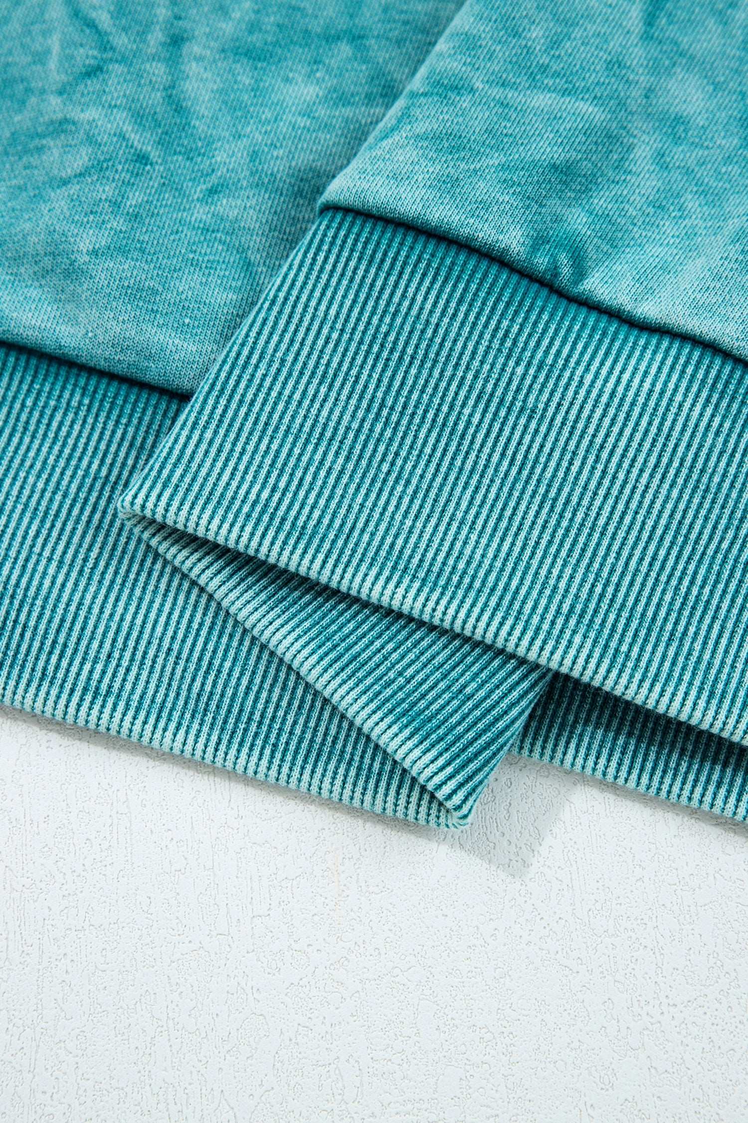 Sea Green saved by grace Letter Embroidery Mineral Wash Loose Sweatshirt