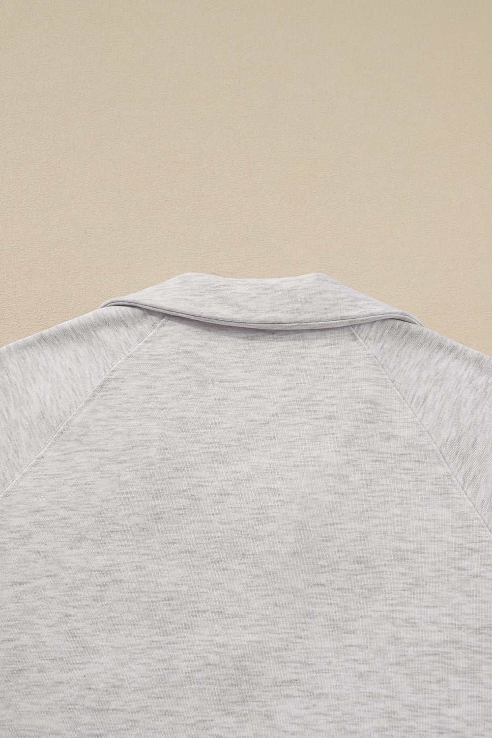 Light Grey Polo Collar V Neck Pullover and Drawstring Sweatpants Set