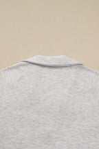 Light Grey Polo Collar V Neck Pullover and Drawstring Sweatpants Set