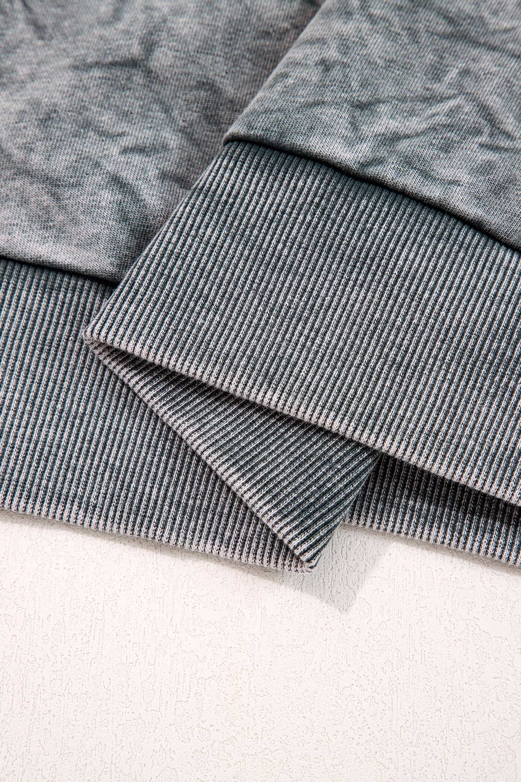 Sea Green saved by grace Letter Embroidery Mineral Wash Loose Sweatshirt