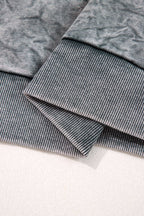 Sea Green saved by grace Letter Embroidery Mineral Wash Loose Sweatshirt