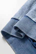 Sea Green saved by grace Letter Embroidery Mineral Wash Loose Sweatshirt