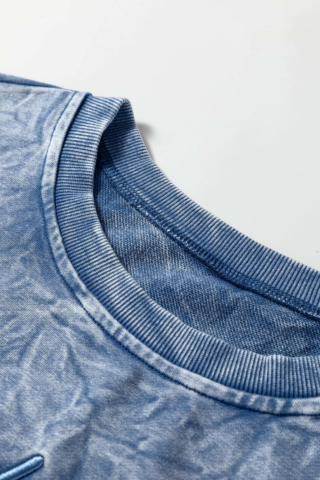 Sea Green saved by grace Letter Embroidery Mineral Wash Loose Sweatshirt