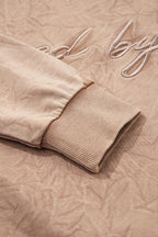 Sea Green saved by grace Letter Embroidery Mineral Wash Loose Sweatshirt