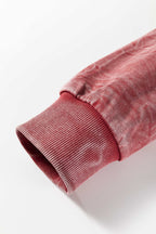 Sea Green saved by grace Letter Embroidery Mineral Wash Loose Sweatshirt