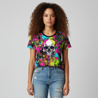 Paint Dripped AOP Women’s Cotton Crew Neck T-shirt