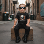 Cracked Flaming Skull Baby Short Sleeve One Piece