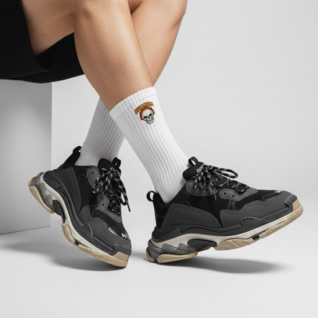 Flaming Skull Unisex Socks