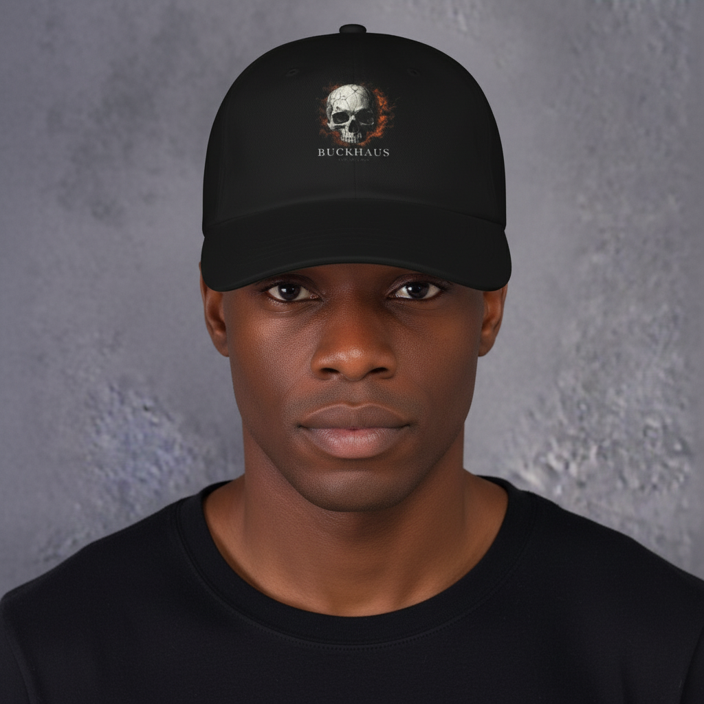 Cracked Flaming Skull Adjustable Strap Unisex Hat