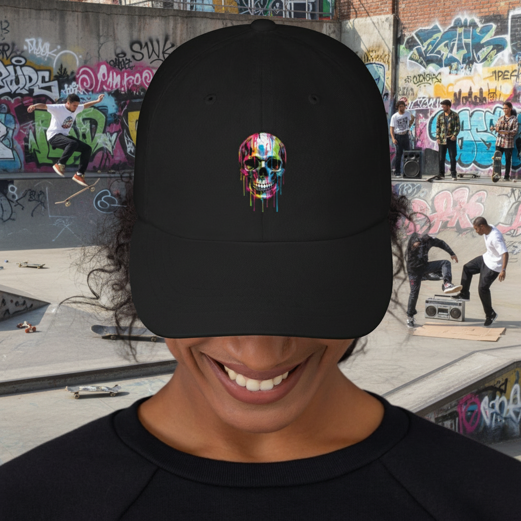 Paint Dripped Skull Unisex Hat