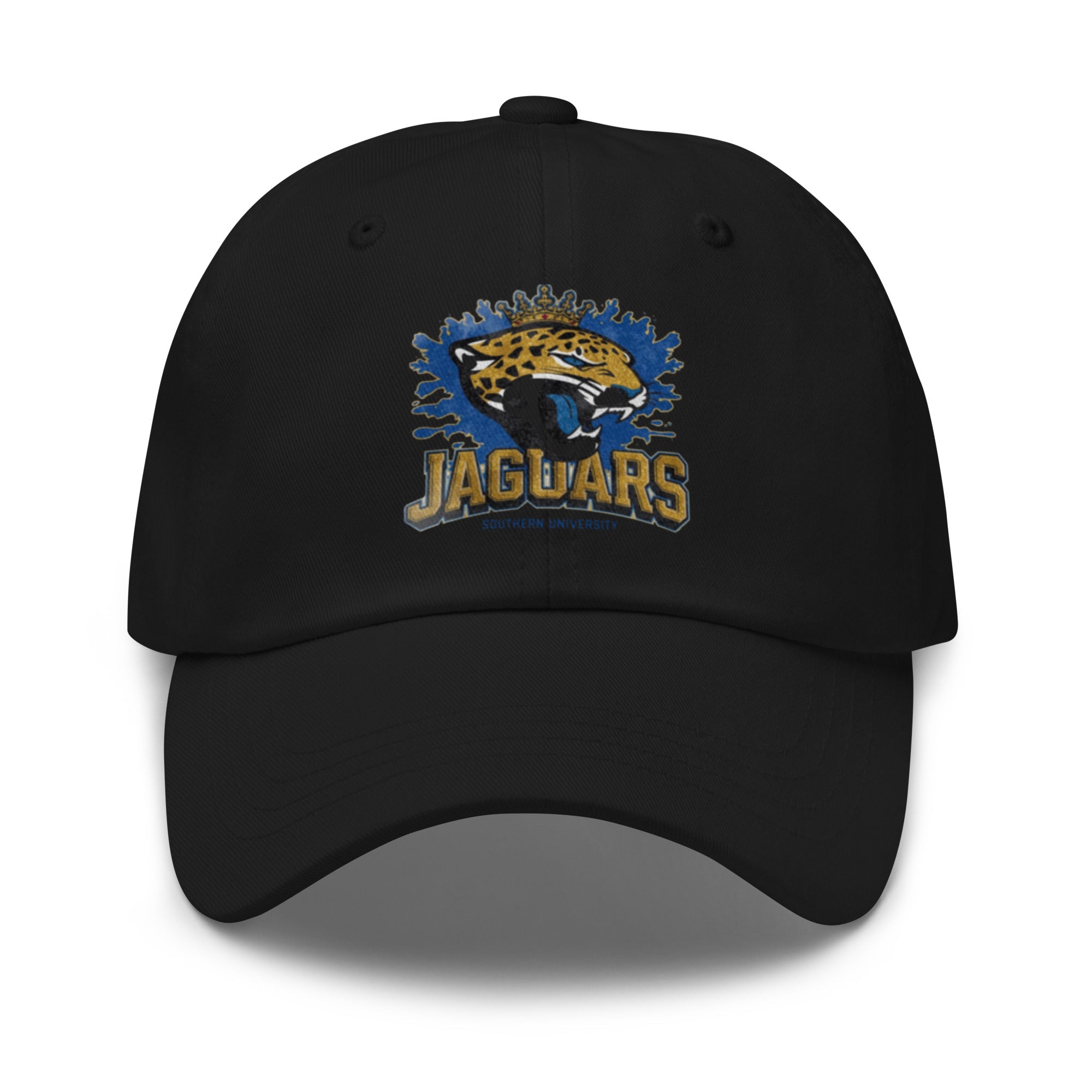 Black Jag Dad hat with embroidered Jaguars logo and adjustable strap