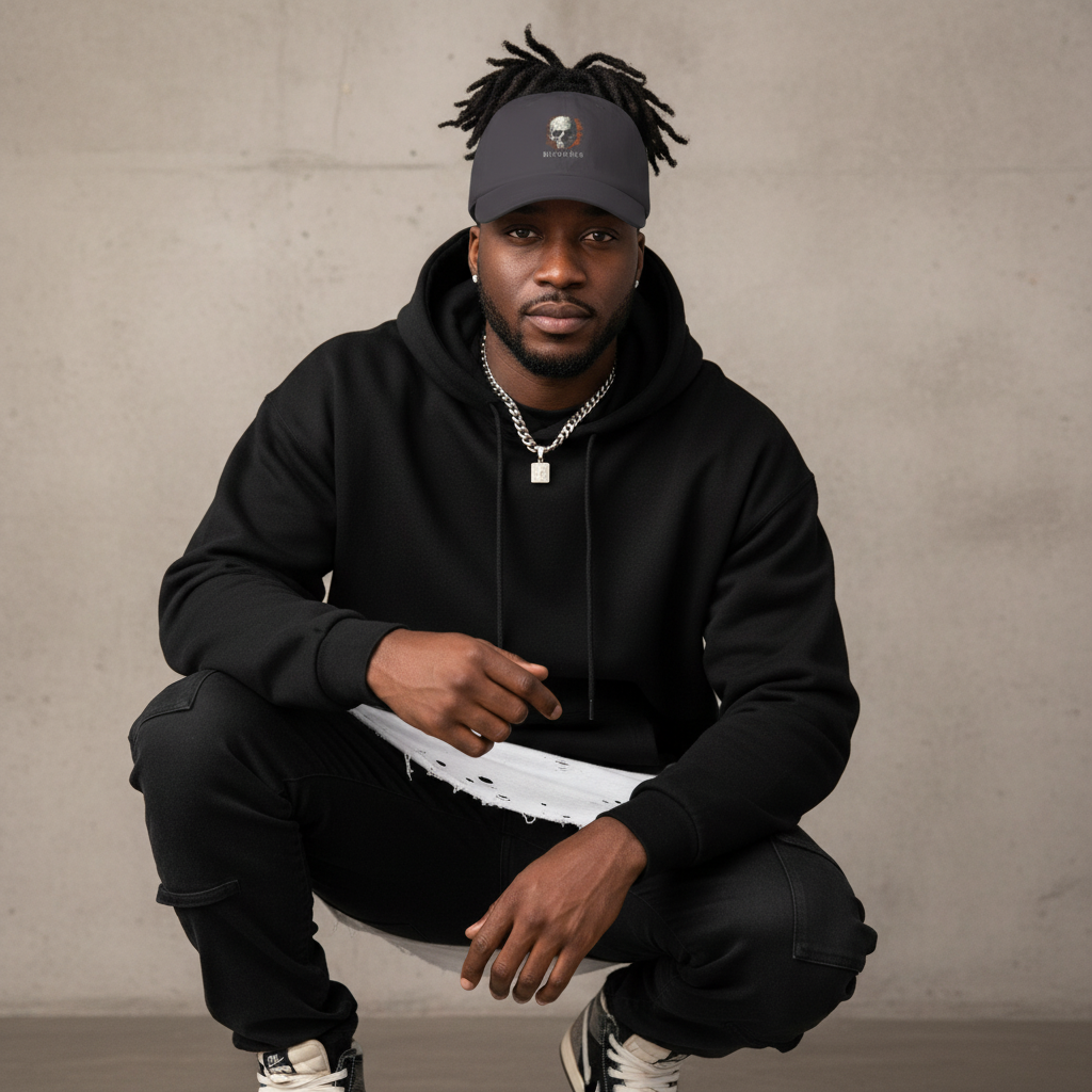 Cracked Flaming Skull Adjustable Strap Unisex Hat