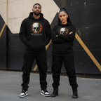 Cracked Flaming Skull Buckhaus Unisex Hoodie