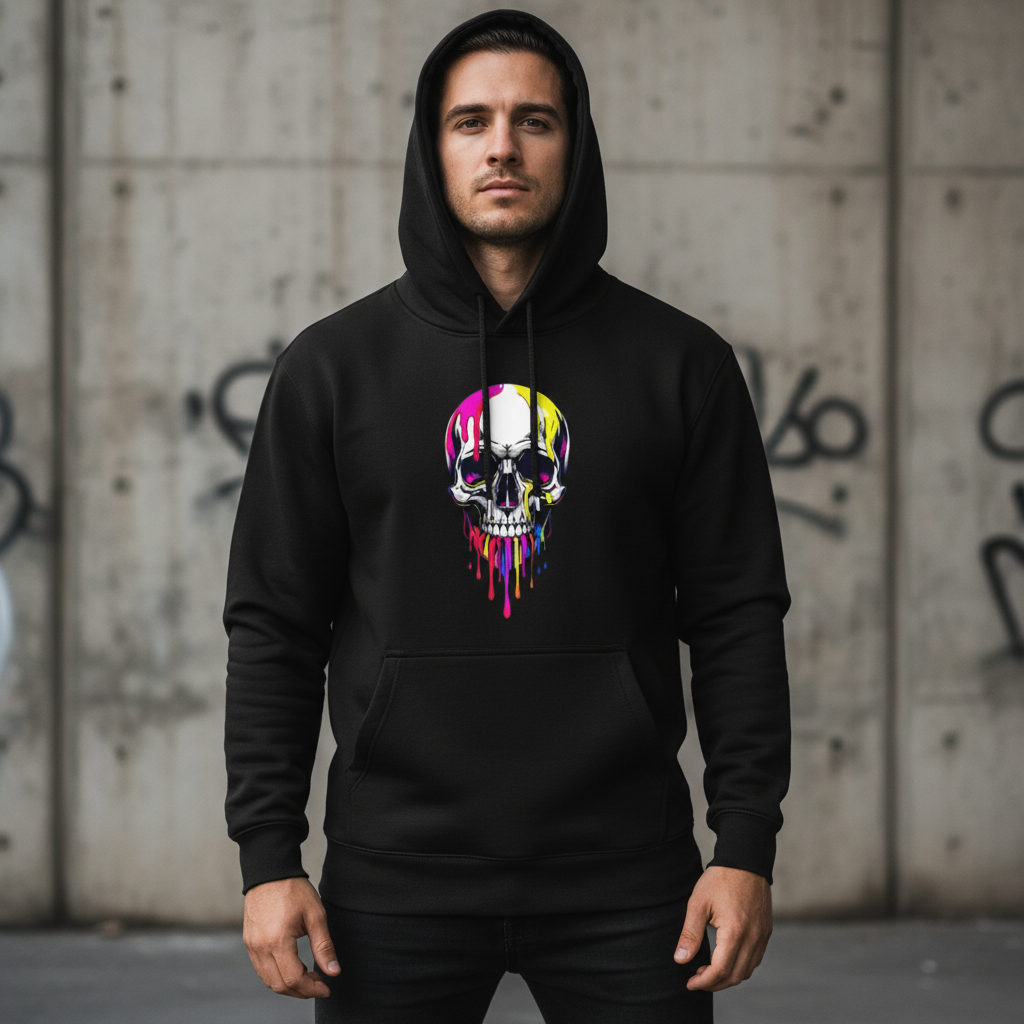 Paint Dripped Skull Unisex Hoodie