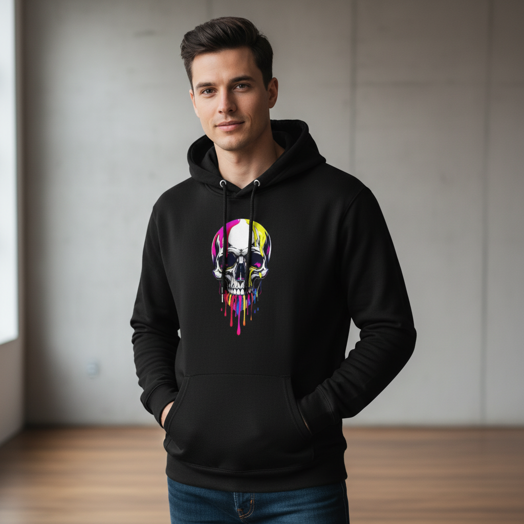 Paint Dripped Skull Unisex Hoodie