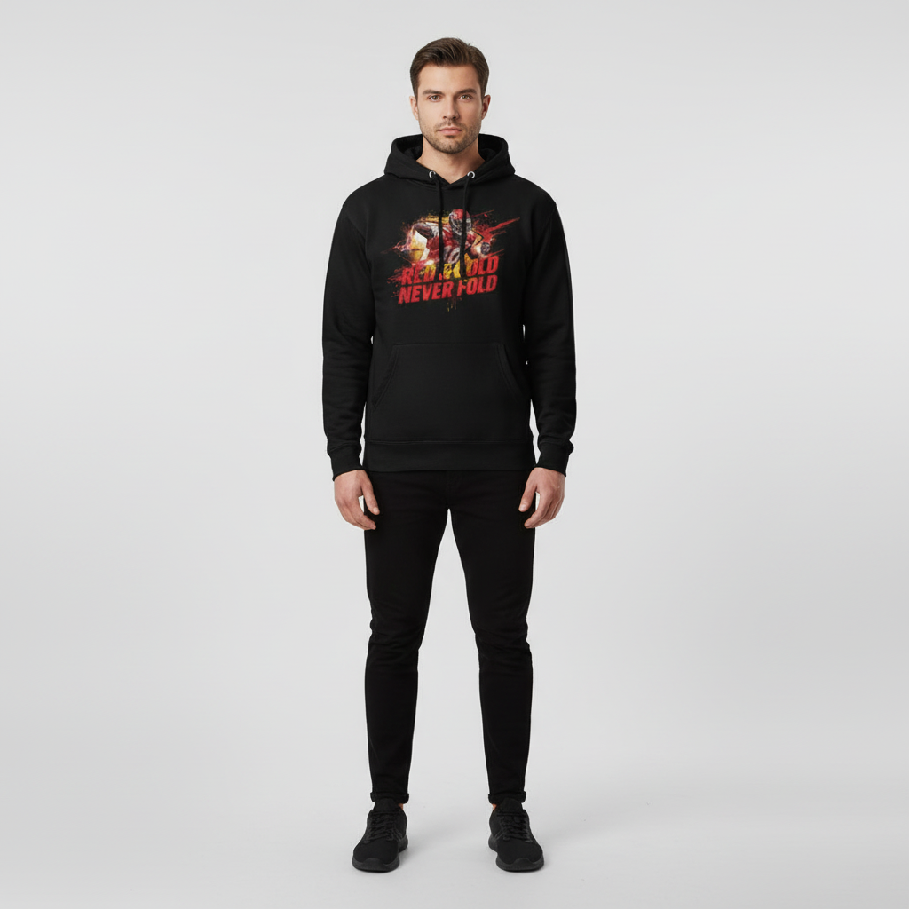 Red & Gold Never Fold Unisex Hoodie