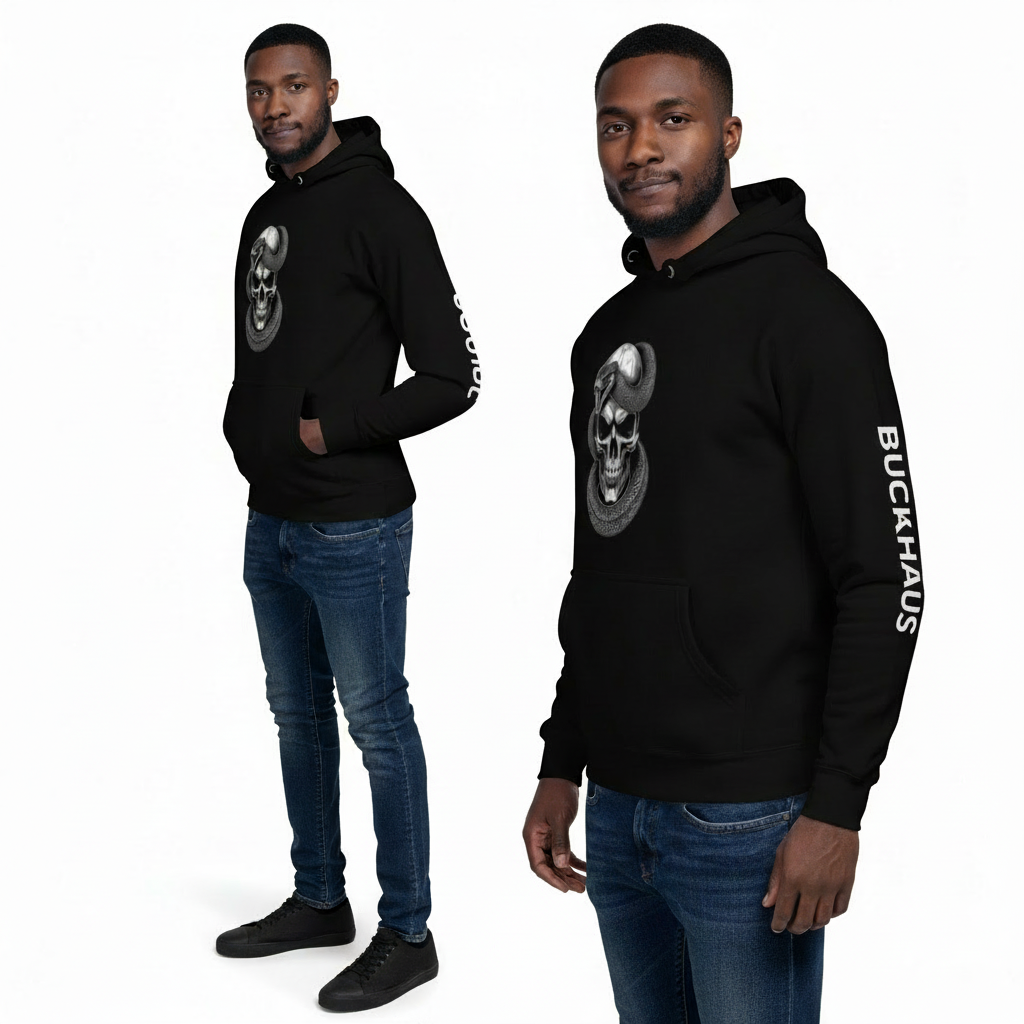 Viper Snake Wraparound Skull Unisex Hoodie