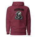 Maroon unisex hoodie with snake wrapped around skull graphic and front pouch pocket Snake on Skull Hoodie