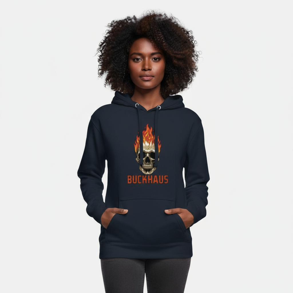 Buckhaus Flaming Skull Unisex Hoodie