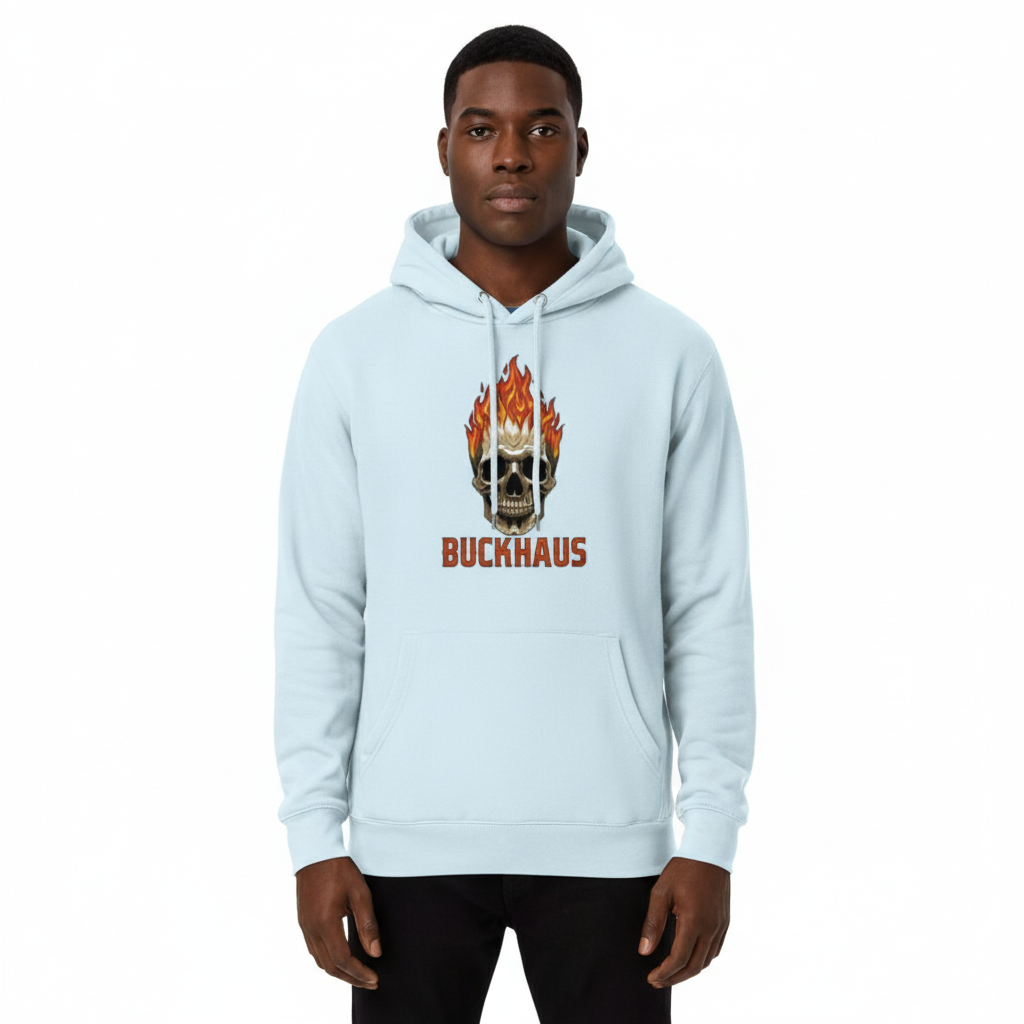 Buckhaus Flaming Skull Unisex Hoodie