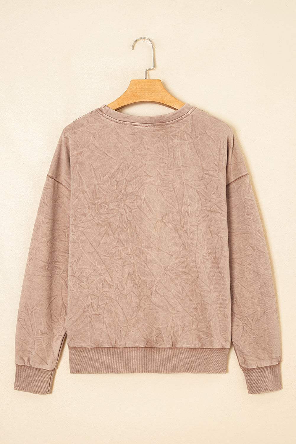 Sea Green saved by grace Letter Embroidery Mineral Wash Loose Sweatshirt