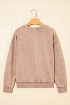 Sea Green saved by grace Letter Embroidery Mineral Wash Loose Sweatshirt