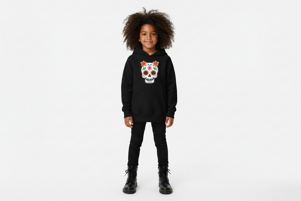 Flower Skull Kids Eco Hoodie
