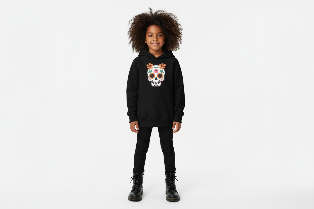 Flower Skull Kids Eco Hoodie