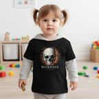 Cracked Flaming Skull Toddler Short Sleeve Tee
