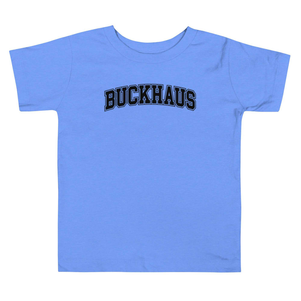 Blue Buckhaus Toddler short sleeve cotton t-shirt with logo print