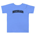 Blue Buckhaus Toddler short sleeve cotton t-shirt with logo print