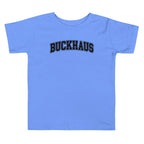 Blue Buckhaus Toddler short sleeve cotton t-shirt with logo print