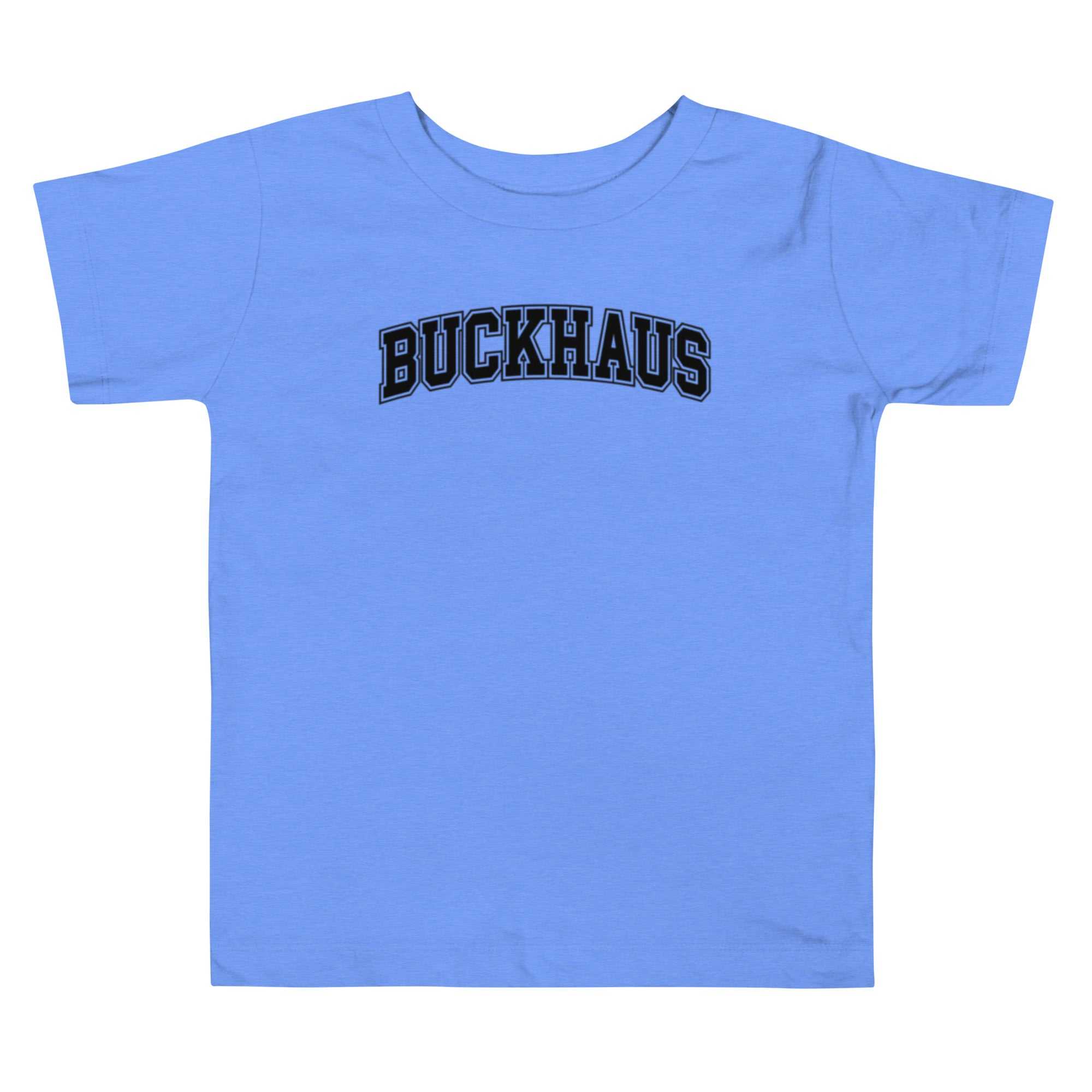 Blue Buckhaus Toddler short sleeve cotton t-shirt with logo print