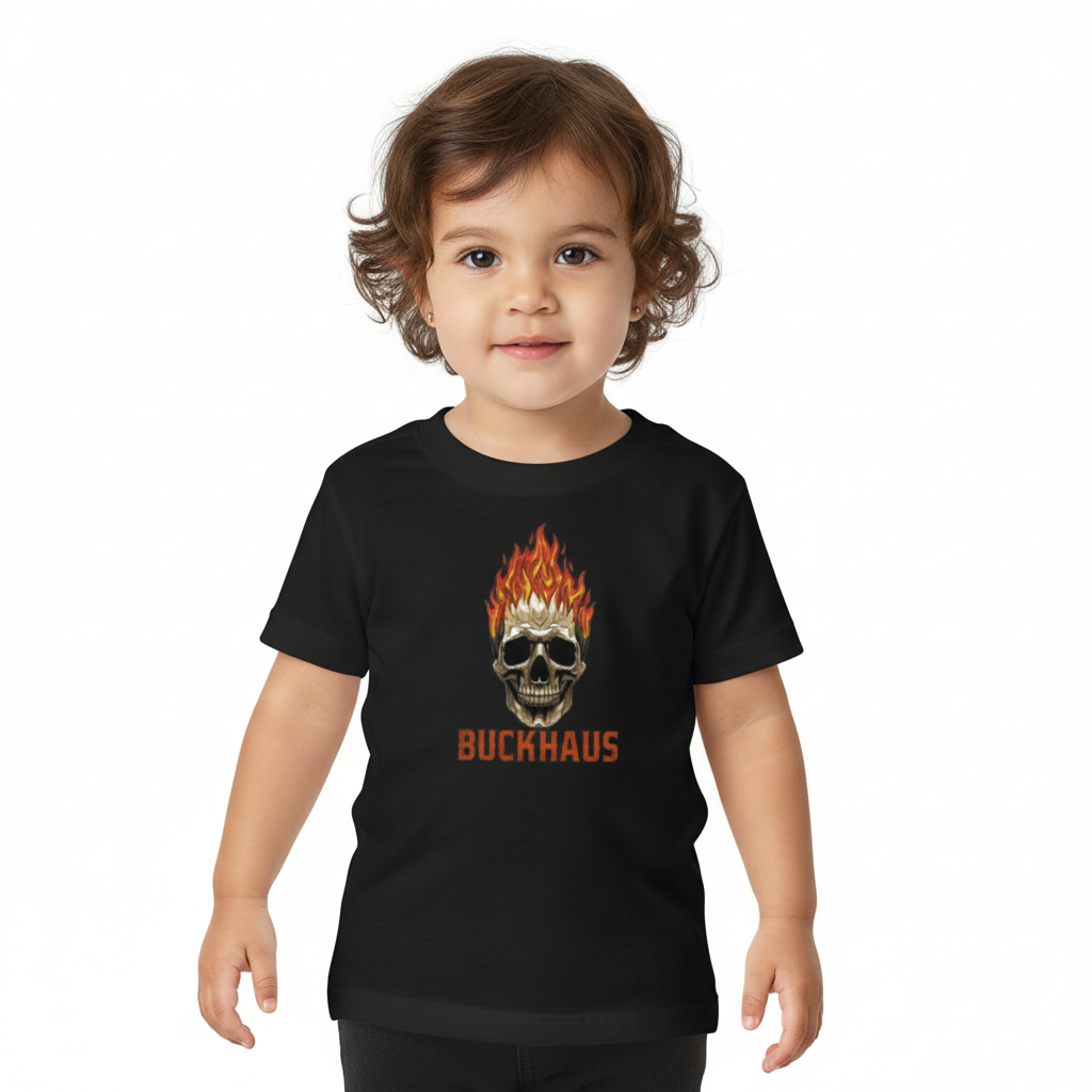 Buckhaus Flaming Skull Toddler Short Sleeve Tee #2