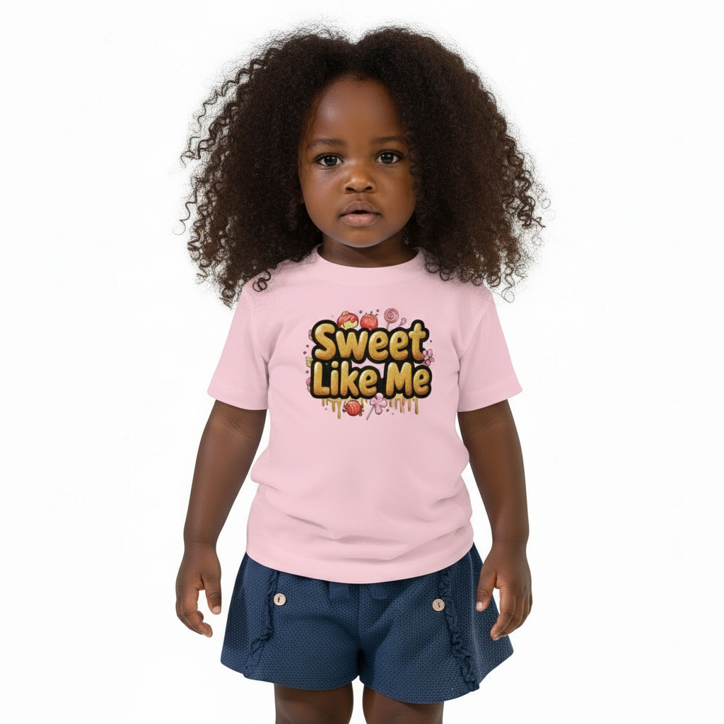 Honey Bun Sweet Like Me Toddler Print Short Sleeve Tee