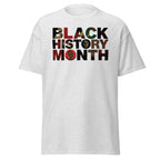 Black History Month unisex classic tee with cultural design on white cotton fabric