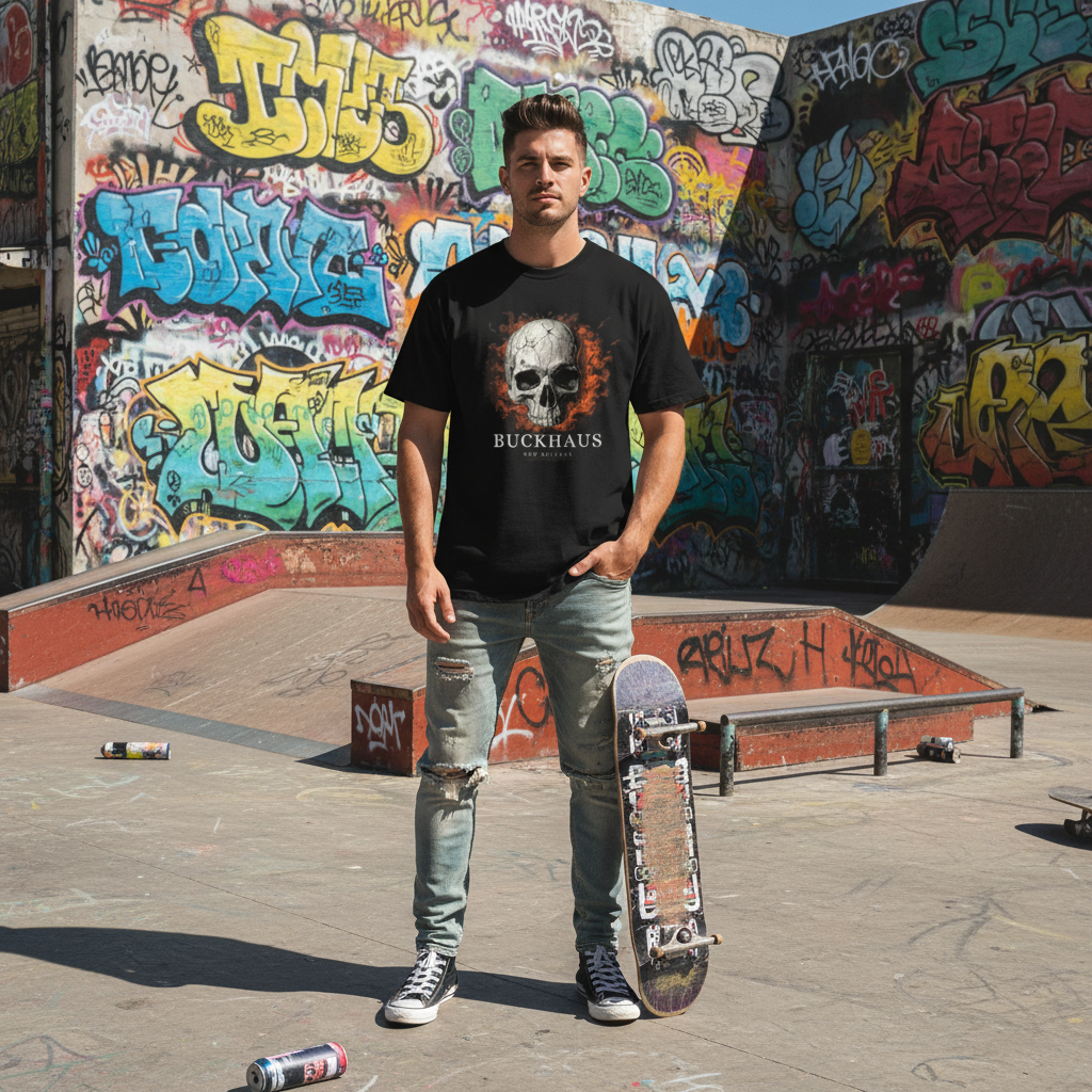 Cracked Flaming Skull Unisex Classic Tee