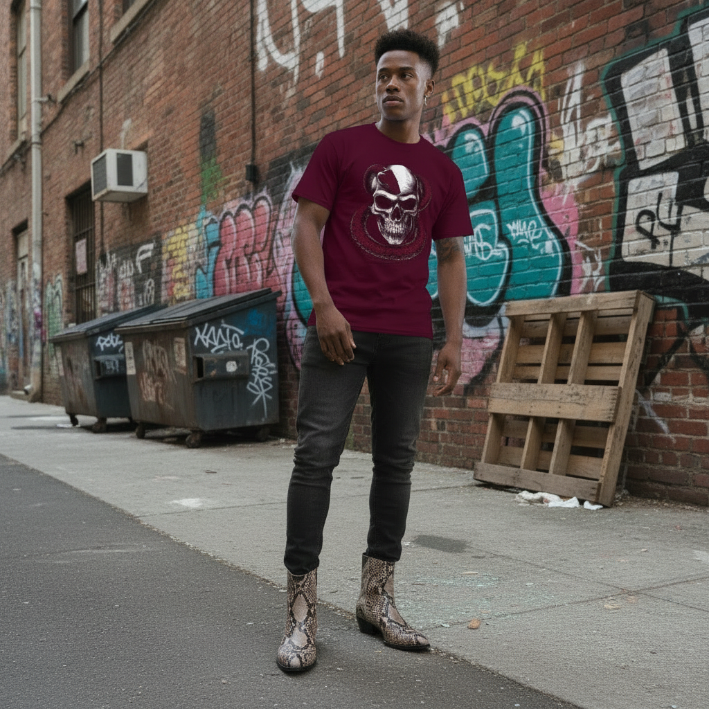 Viper Snake on Skull Unisex Classic Tee