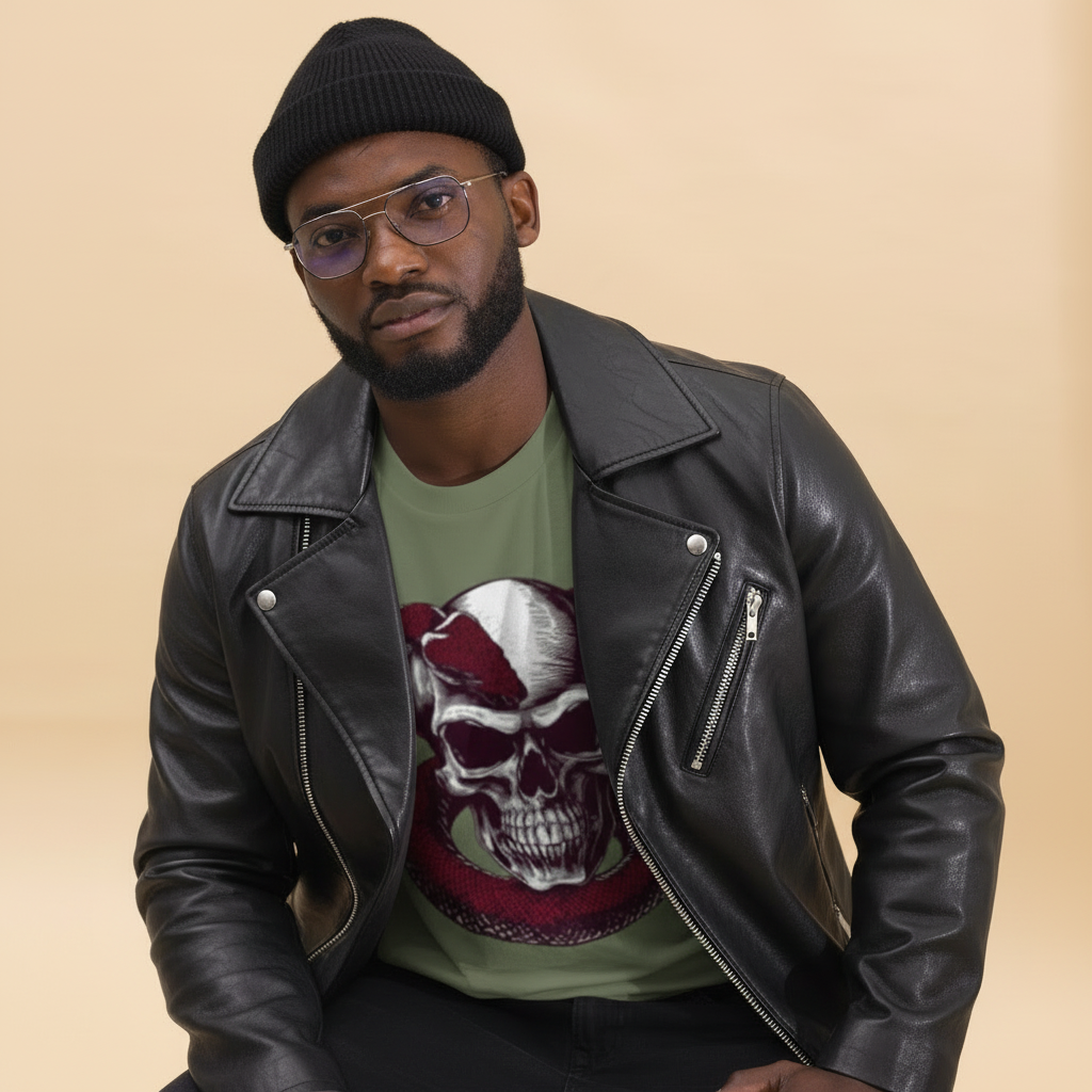 Viper Snake on Skull Unisex Classic Tee