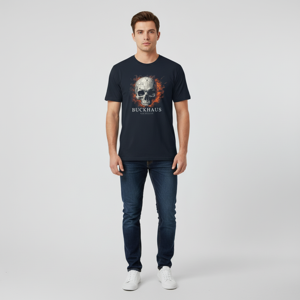 Cracked Flaming Skull Unisex Classic Tee