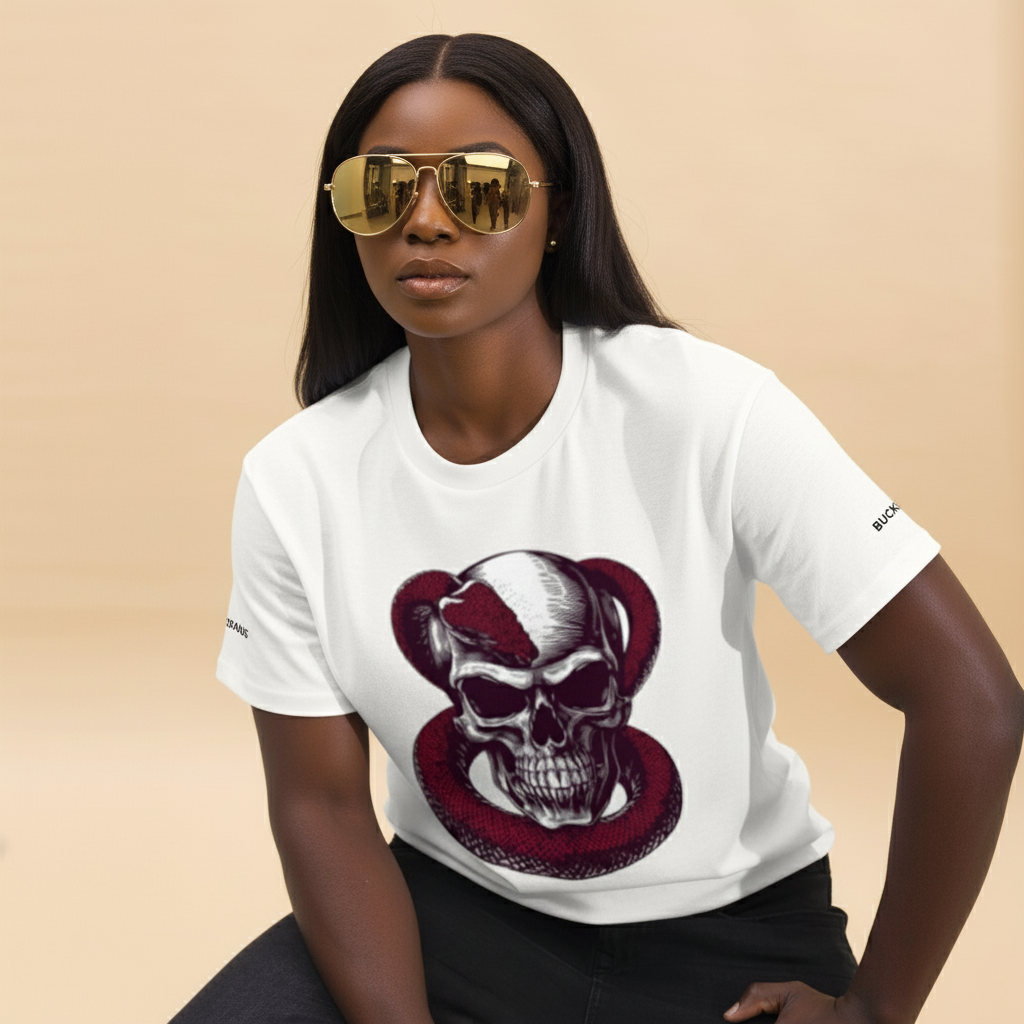 Viper Snake on Skull Unisex Classic Tee