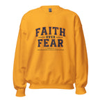 Orange Faith Over Fear sweatshirt with classic fit and soft air-jet spun yarn fabric