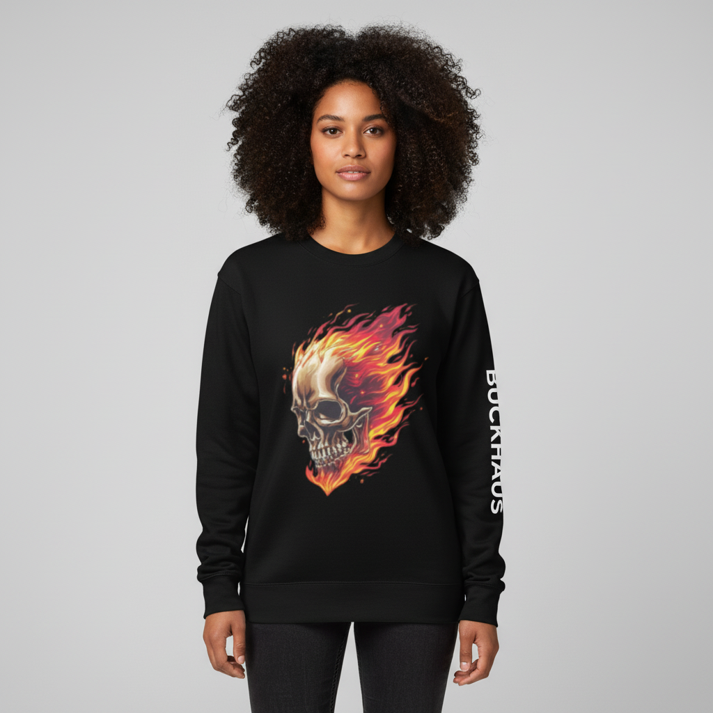 Flaming Skull Unisex Premium Sweatshirt