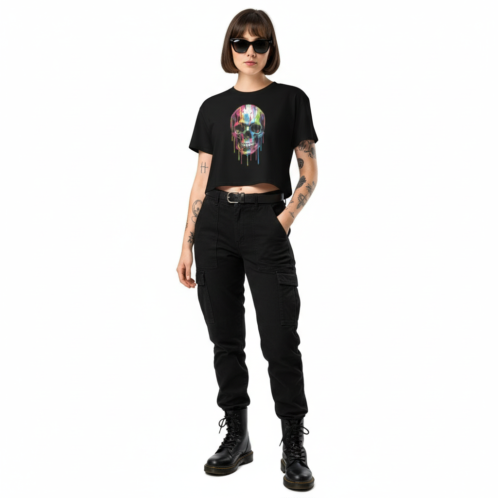 Paint Dripped Skill Women’s Crop Top