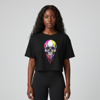 Paint Dripped Skull Women’s Crop Top