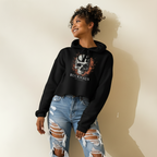 Cracked Flaming Skull Women's Crop Hoodie