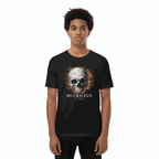 Streetwear Cracked Flaming Skull Youth Short Sleeve T-Shirt