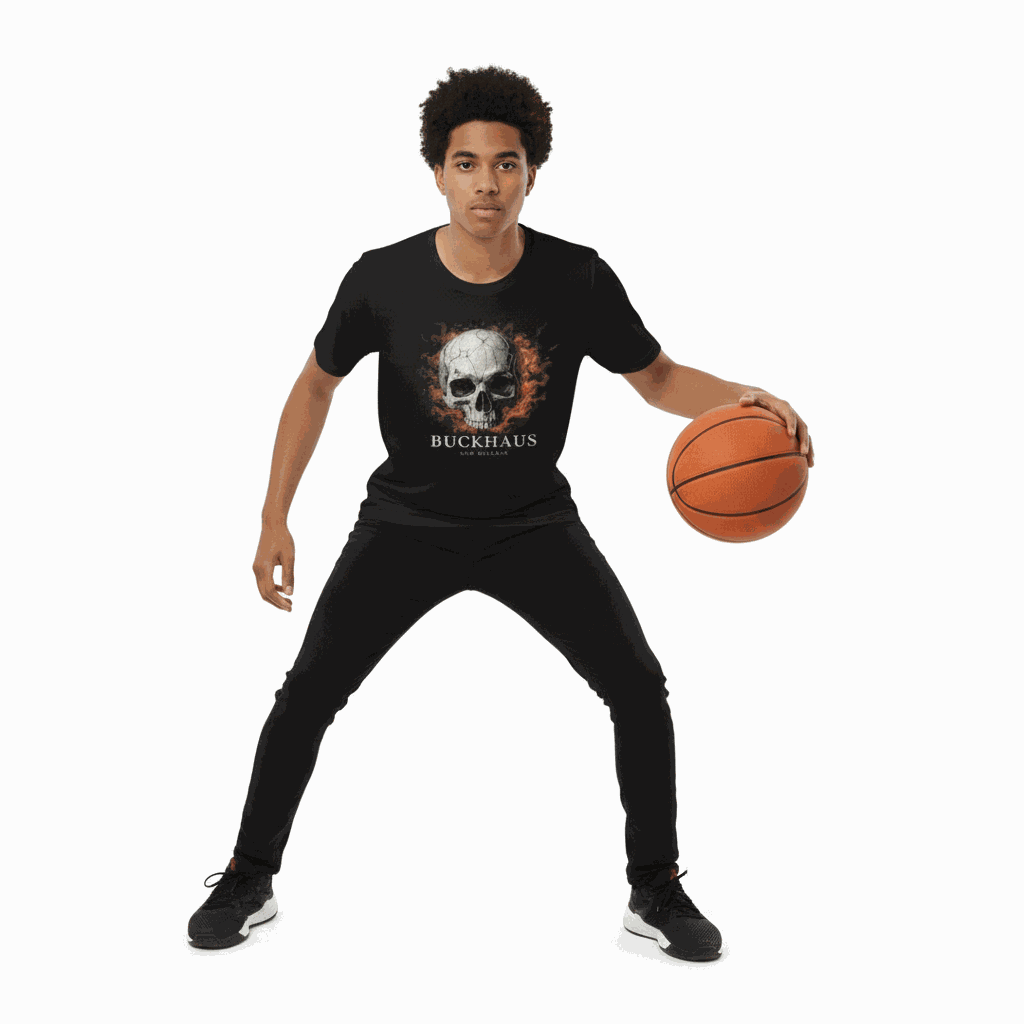 Streetwear Cracked Flaming Skull Youth Short Sleeve T-Shirt